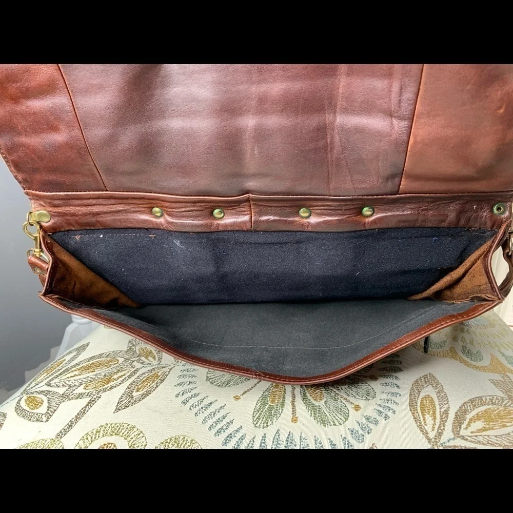 Vintage SOFT Leather Brown PORTFOLIO BRIEFCASE